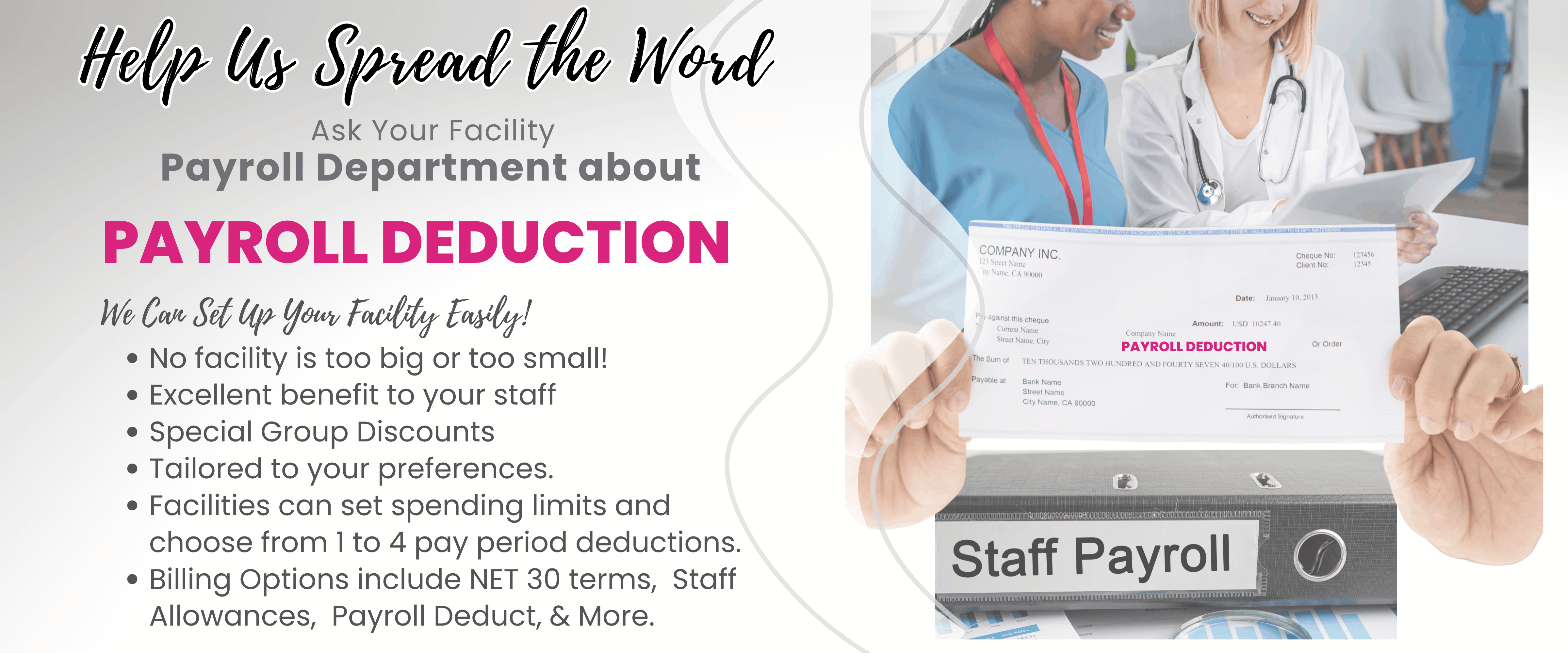 Healthcare Facility Payroll Deduction Programs