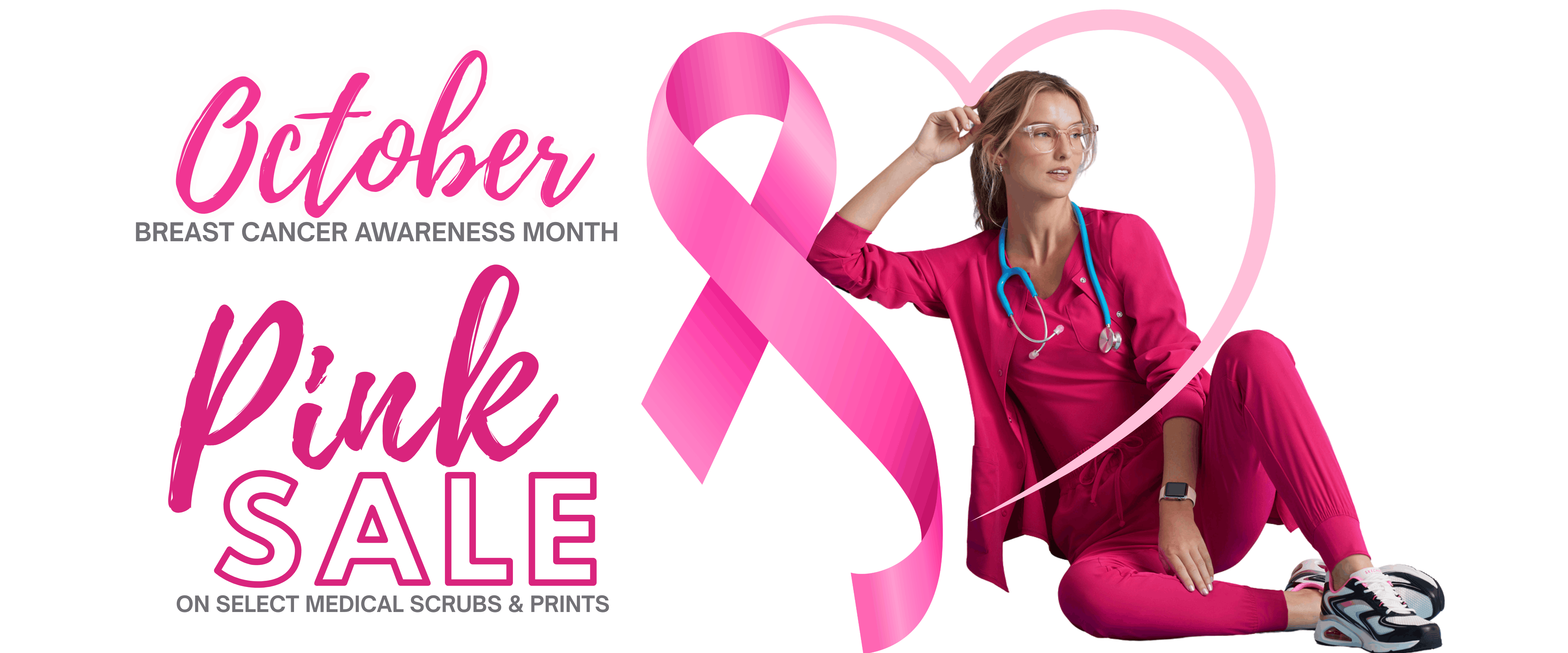 October Breast Cancer Awareness Month Pink Sale