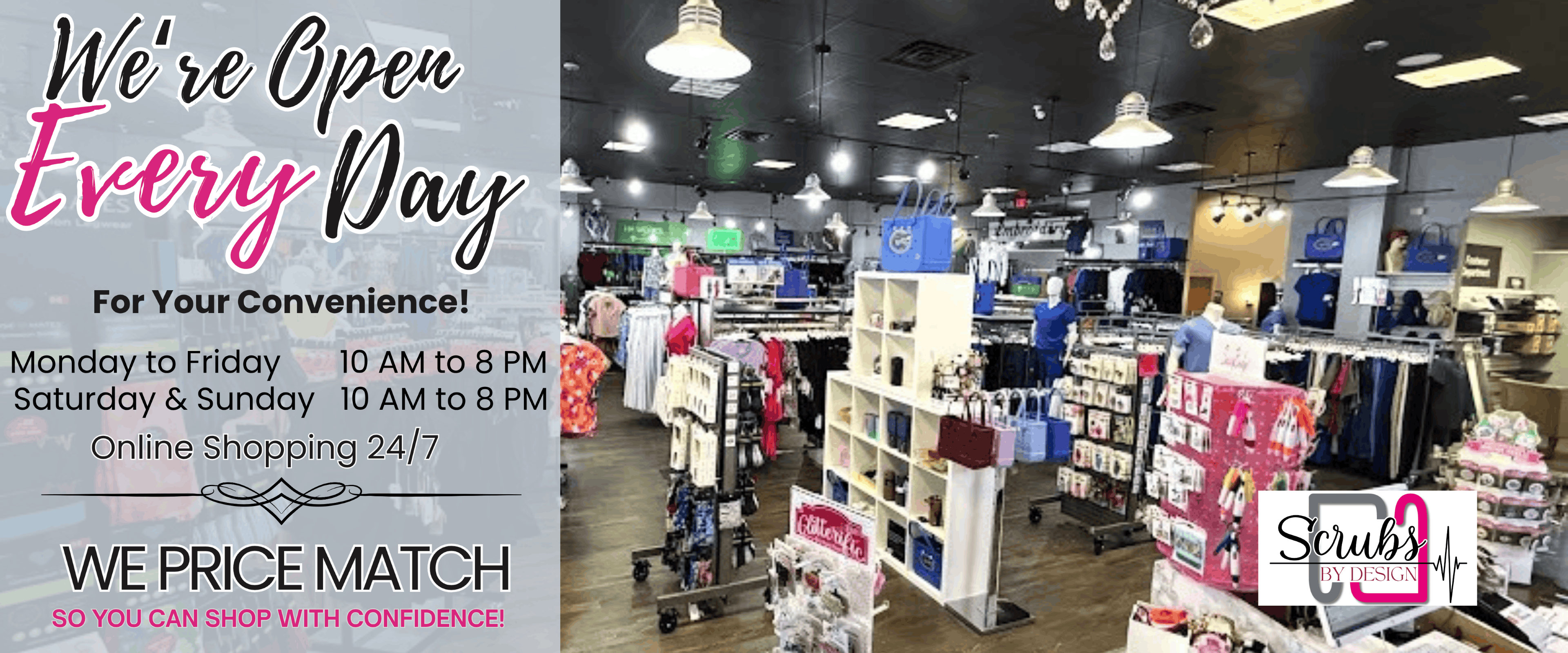 Scrubs by Design Gainesville Store Open Every Day